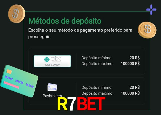 O cassino R7Bet oferece uma grande variedade de métodos de pagamento